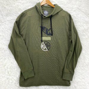 EXP Men's Casual Pullover Hooded Sweatshirt Hoodie Solid Brown Size Medium M